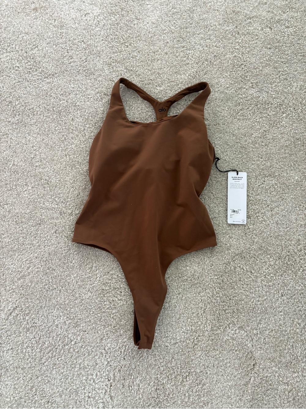 ALO Yoga Women's Brown Racerback Bodysuit